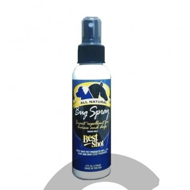 Best Shot Bug Spray -natūralus preparatas su citronela vabzdžiams atbaidyti, skirtas šunims, arkliams Best Shot Bug Spray -natūralus preparatas su citronela vabzdžiams atbaidyti, skirtas šunims, arkliams