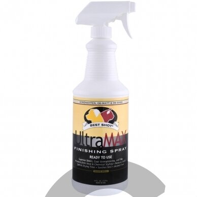 Best Shot Pet UltraMax Pro Finishing Spray - Maitinanti priemonė plaukams, palengvina šukavimą, suteikia blizgesio ir drėkinimo efektą - Talpa: 946ml