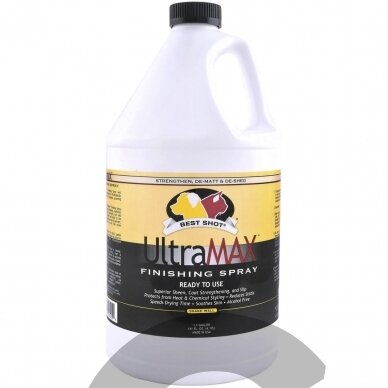 Best Shot Pet UltraMax Pro Finishing Spray - Maitinanti priemonė plaukams, palengvina šukavimą, suteikia blizgesio ir drėkinimo efektą - Talpa: 4,1L