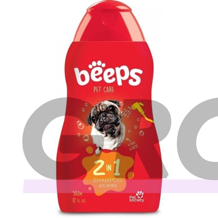 BEEPS Pet Care 2 in 1 Shampoo with Oatmeal,  502 ml - šampunas su avižomis
