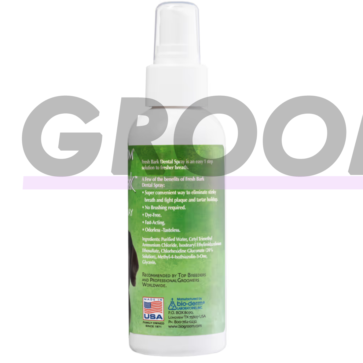 BioGroom Fresh Bark Dental Spray Unscented – burnos higienos purškalas šunims su chlorheksidinu, bekvapis 2