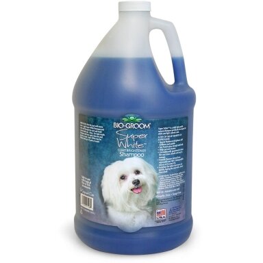Bio-Groom Super White - šampūnas, paryškinantis baltą kailio spalvą Bio-Groom Super White - šampūnas, paryškinantis baltą kailio spalvą