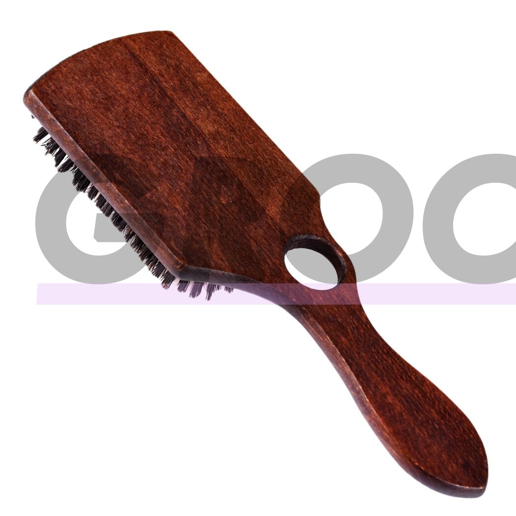 Blovi Brown Wood Brush 26cm - очень большая деревянная щетка с натуральной щетиной и отверстием для пальца, для пород с короткой и/или тонкой шерстью 1