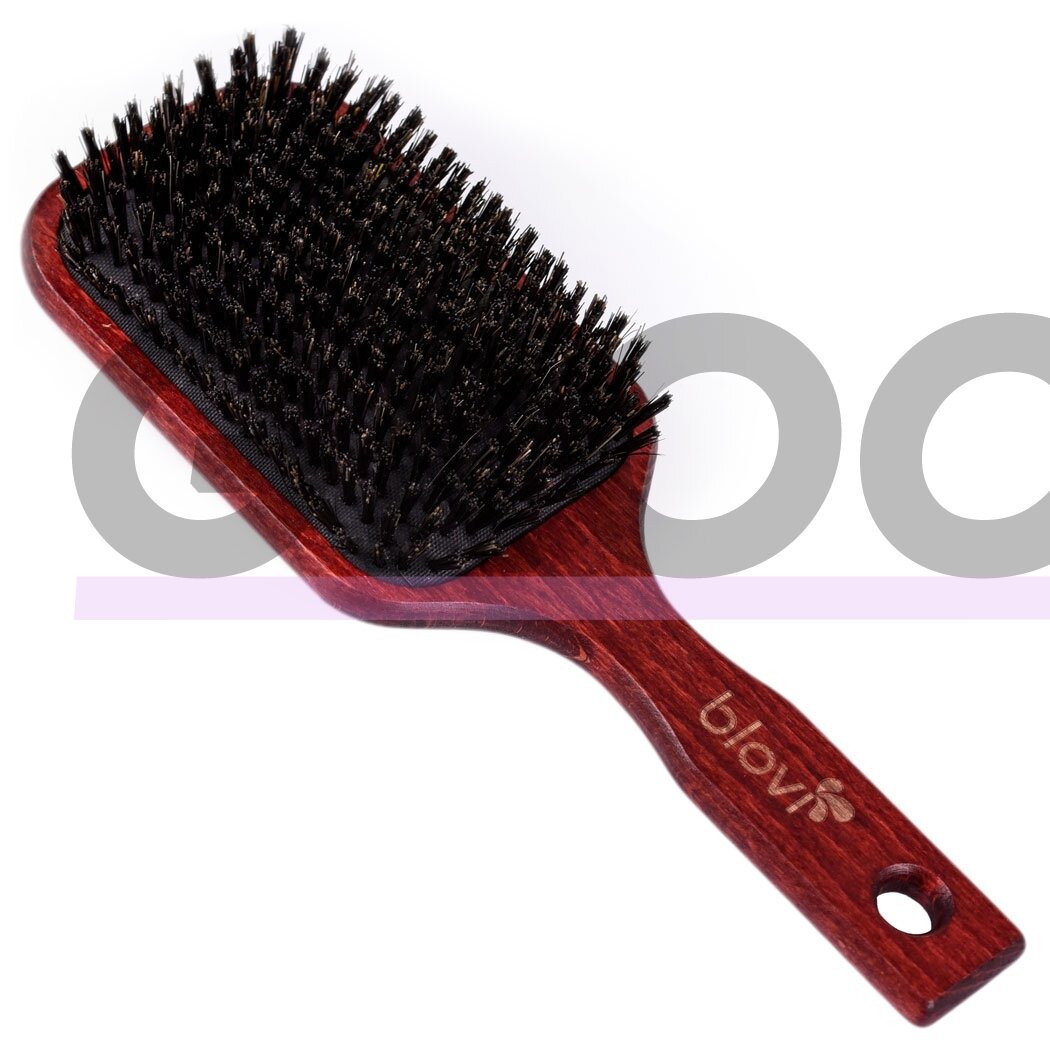 Blovi Red Wood Brush 24,5cm - очень большая деревянная щетка с натуральной щетиной для короткошерстных/мягкошерстных пород