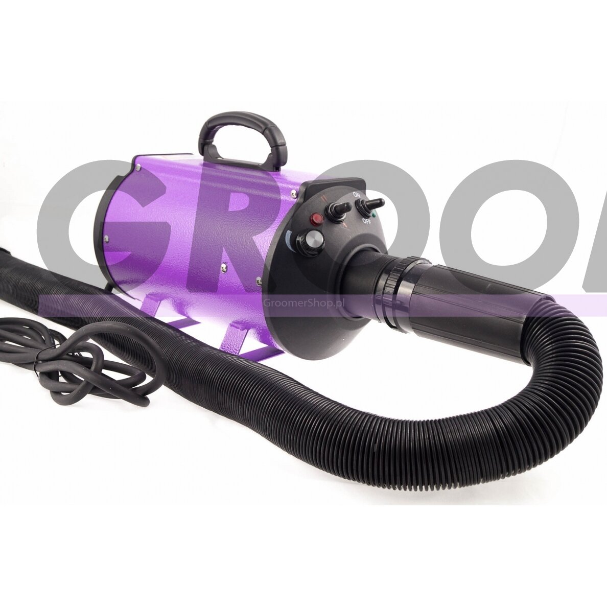 "Blovi DoubleBlaster 2200W" - stalinis džiovintuvas su tolygiai reguliuojamu oro srautu ir dviejų pakopų šildytuvu, violetinės spalvos 1 "Blovi DoubleBlaster 2200W" - stalinis džiovintuvas su tolygiai reguliuojamu oro srautu ir dviejų pakopų šildytuvu, violetinės spalvos 1