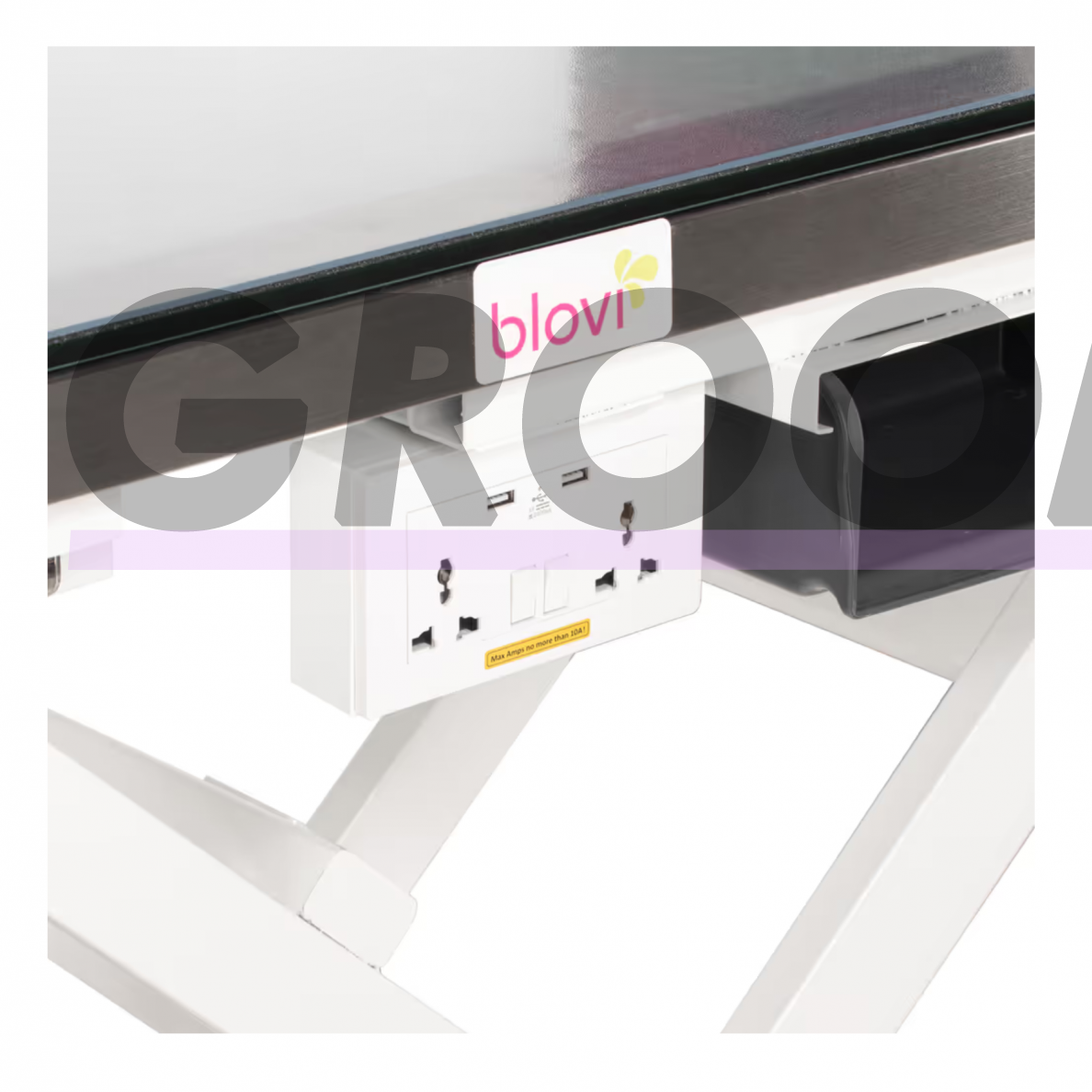 Blovi Luminous Pro 120x65 - профессиональный стол для груминга с подъемником и стеклянной столешницей с LED-подсветкой 4