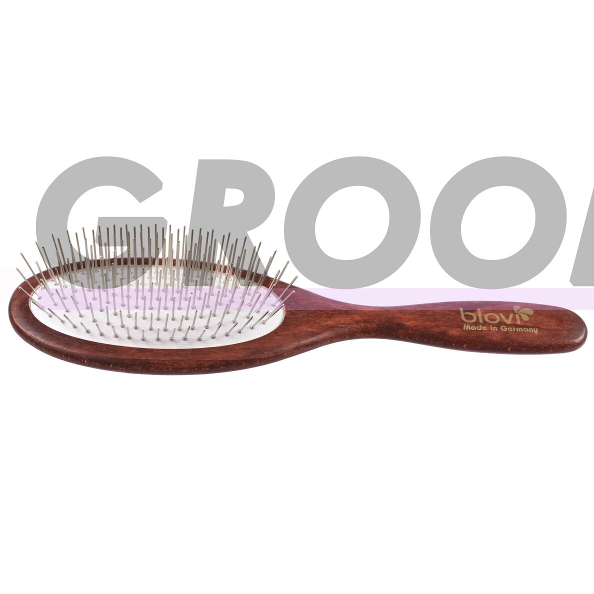 Blovi Red Wood Soft Pin Brush - didelis medinis šepetys su 21 mm metaliniais smeigtukais, labai minkštas (jorkšyrų, maltiečių, ši cu šunims) 5