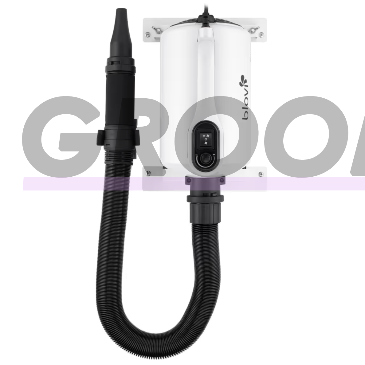 „Blovi Snow Alaska Dryer“ 2800 W – džiovintuvas su sieniniu laikikliu, sklandžiu oro srauto reguliavimu, dviejų pakopų temperatūros valdymu ir jonizacija.