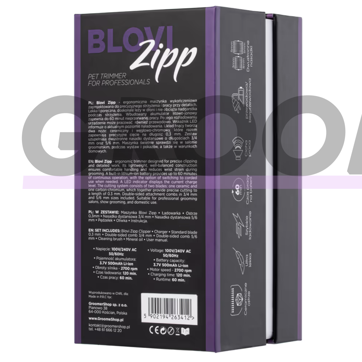 Blovi Zipp Cordless Clipper – belaidis apdailos trimeris su chromuotais ašmenimis, juodas. 5 Blovi Zipp Cordless Clipper – belaidis apdailos trimeris su chromuotais ašmenimis, juodas. 5
