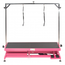 "Blovi Callisto Pink" - elektrinis pakeliamasis stalas, stalviršis 125 cm x 65 cm, rožinės spalvos
