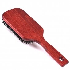 "Blovi Red Wood Brush" 24,5 cm - itin didelis medinis šepetys su natūraliais šereliais ir iššukavimo priemone, skirtas ilgaplaukėms veislėms