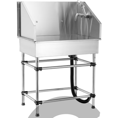 Blovi Free Standing Stainless Bath - Nerūdijančio plieno vonia groomeriams, skirta mažiems ir vidutinio dydžio šunims bei katėms Blovi Free Standing Stainless Bath - Nerūdijančio plieno vonia groomeriams, skirta mažiems ir vidutinio dydžio šunims bei katėms