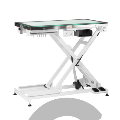 Blovi Luminous Pro 120x65 - профессиональный стол для груминга с подъемником и стеклянной столешницей с LED-подсветкой