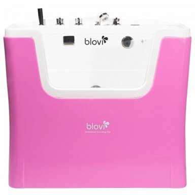 "Blovi Professional Grooming SPA" 120x73x95 cm - ozono vonia su "Milky SPA Micro Bubble" technologija ir hidromasažu, rožinės ir baltos spalvos "Blovi Professional Grooming SPA" 120x73x95 cm - ozono vonia su "Milky SPA Micro Bubble" technologija ir hidromasažu, rožinės ir baltos spalvos