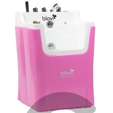 "Blovi Professional Grooming SPA" 65x60x85 cm - ozono vonia su "Milky SPA Micro Bubble" technologija ir hidromasažu, rožinės ir baltos spalvos "Blovi Professional Grooming SPA" 65x60x85 cm - ozono vonia su "Milky SPA Micro Bubble" technologija ir hidromasažu, rožinės ir baltos spalvos