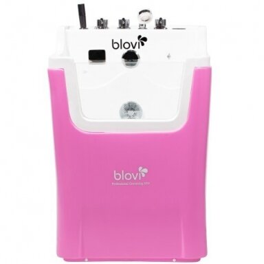 "Blovi Professional Grooming SPA" 65x60x85 cm - ozono vonia su "Milky SPA Micro Bubble" technologija ir hidromasažu, rožinės ir baltos spalvos "Blovi Professional Grooming SPA" 65x60x85 cm - ozono vonia su "Milky SPA Micro Bubble" technologija ir hidromasažu, rožinės ir baltos spalvos