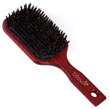 Blovi Red Wood Brush 24,5cm - itin didelis medinis šepetys su natūraliais šeriais, skirtas trumpaplaukėms ir (arba) švelniaplaukėms veislėms Blovi Red Wood Brush 24,5cm - itin didelis medinis šepetys su natūraliais šeriais, skirtas trumpaplaukėms ir (arba) švelniaplaukėms veislėms