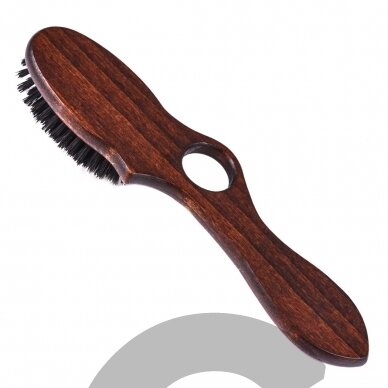 Blovi Brown Wood Brush 21cm - маленькая деревянная щетка с натуральной щетиной и отверстием для пальца, для пород с короткой и/или тонкой шерстью 1