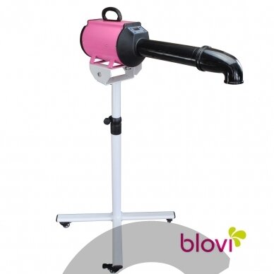 "Blovi Canves 2200W" - modernus plaukų džiovintuvas su LCD ekranu ir stovu, rožinės spalvos