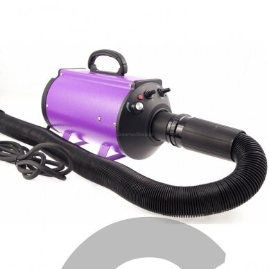 „Blovi DoubleBlaster“ 2200 W – kirpėjų džiovintuvas ant stovo, su sklandžiu oro srauto reguliavimu ir dviejų pakopų kaitinimo elementu, violetinės spalvos. 1