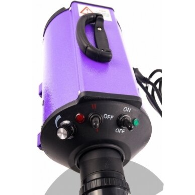 "Blovi DoubleBlaster 2200W" - stalinis džiovintuvas su tolygiai reguliuojamu oro srautu ir dviejų pakopų šildytuvu, violetinės spalvos 2 "Blovi DoubleBlaster 2200W" - stalinis džiovintuvas su tolygiai reguliuojamu oro srautu ir dviejų pakopų šildytuvu, violetinės spalvos 2
