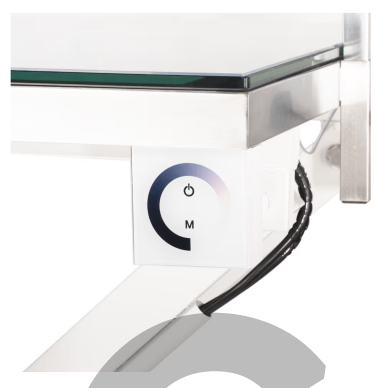 Blovi Luminous Pro 120x65 - профессиональный стол для груминга с подъемником и стеклянной столешницей с LED-подсветкой 3