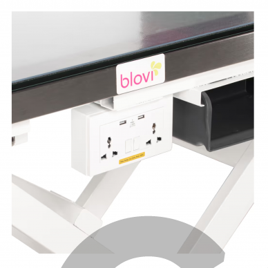 Blovi Luminous Pro 120x65 - профессиональный стол для груминга с подъемником и стеклянной столешницей с LED-подсветкой 4