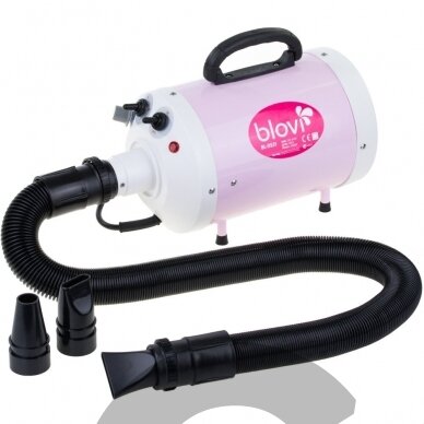 "Blovi Pink Lady Blaster 2000W" - patogus stalinis džiovintuvas su tolygiai reguliuojamu pūtimu, rožinės spalvos, 60 l/s.