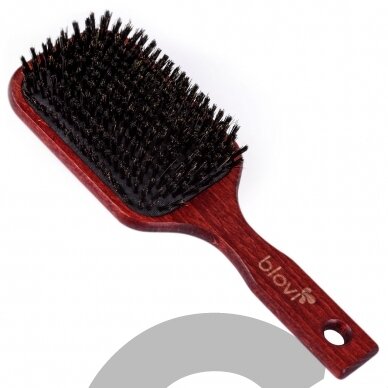 Blovi Red Wood Brush 24,5cm - itin didelis medinis šepetys su natūraliais šeriais, skirtas trumpaplaukėms ir (arba) švelniaplaukėms veislėms Blovi Red Wood Brush 24,5cm - itin didelis medinis šepetys su natūraliais šeriais, skirtas trumpaplaukėms ir (arba) švelniaplaukėms veislėms