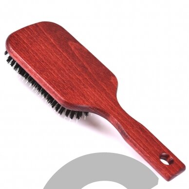 "Blovi Red Wood Brush" 24,5 cm - itin didelis medinis šepetys su natūraliais šereliais ir iššukavimo priemone, skirtas ilgaplaukėms veislėms 1 "Blovi Red Wood Brush" 24,5 cm - itin didelis medinis šepetys su natūraliais šereliais ir iššukavimo priemone, skirtas ilgaplaukėms veislėms 1