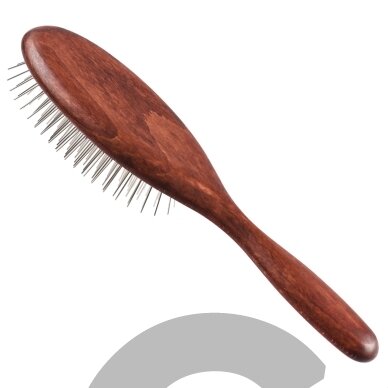 Blovi Red Wood Soft Pin Brush - didelis medinis šepetys su 21 mm metaliniais smeigtukais, labai minkštas (jorkšyrų, maltiečių, ši cu šunims) 3