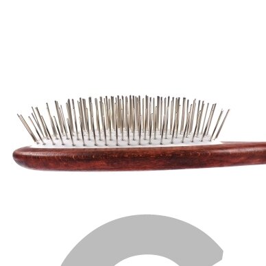 Blovi Red Wood Soft Pin Brush - didelis medinis šepetys su 21 mm metaliniais smeigtukais, labai minkštas (jorkšyrų, maltiečių, ši cu šunims) 4