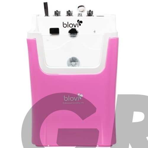 "Blovi Professional Grooming SPA" 65x60x85 cm - ozono vonia su "Milky SPA Micro Bubble" technologija ir hidromasažu, rožinės ir baltos spalvos