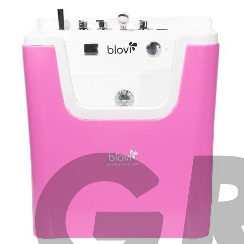 "Blovi Professional Grooming SPA" 90x68x95 cm - ozono vonia su "Milky SPA Micro Bubble" technologija ir hidromasažu, rožinės ir baltos spalvos