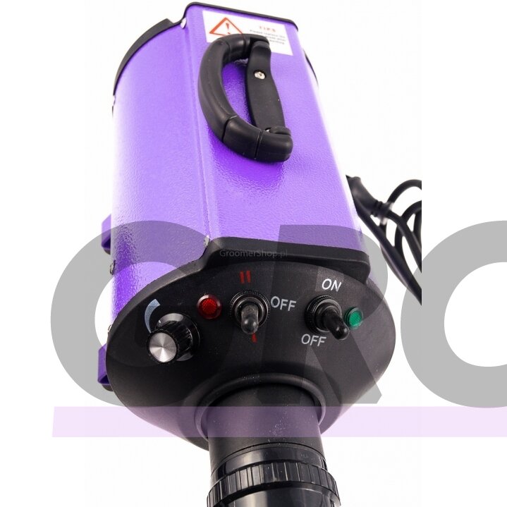 "Blovi DoubleBlaster 2200W" - stalinis džiovintuvas su tolygiai reguliuojamu oro srautu ir dviejų pakopų šildytuvu, violetinės spalvos 2 "Blovi DoubleBlaster 2200W" - stalinis džiovintuvas su tolygiai reguliuojamu oro srautu ir dviejų pakopų šildytuvu, violetinės spalvos 2