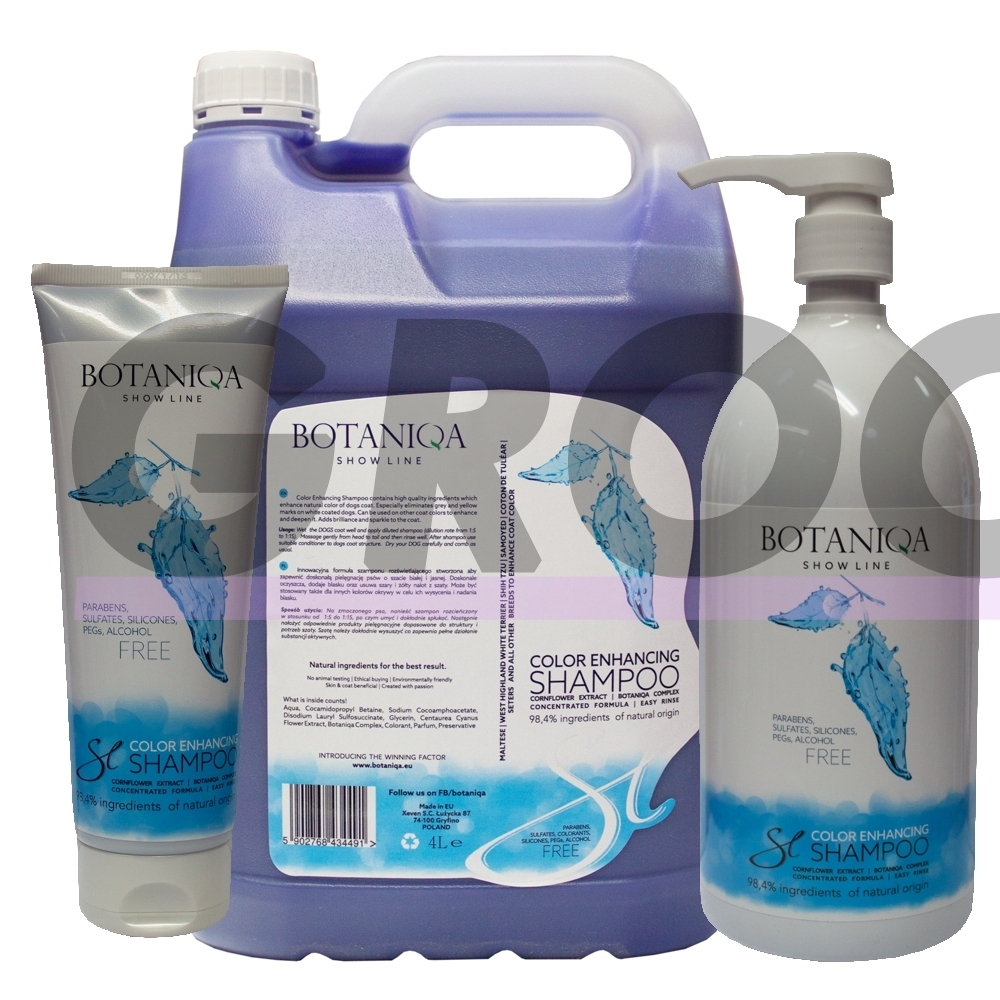 "Botaniqa Show Line Color Enhancing Shampoo" - šviesinantis šampūnas šviesiam ir baltam kailiui "Botaniqa Show Line Color Enhancing Shampoo" - šviesinantis šampūnas šviesiam ir baltam kailiui