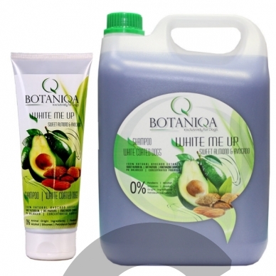 Botaniqa White Me Up Sweet Almond & Avocado Shampoo - šampūnas baltiems ir šviesios spalvos šunims Botaniqa White Me Up Sweet Almond & Avocado Shampoo - šampūnas baltiems ir šviesios spalvos šunims