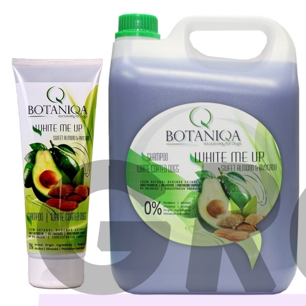 Botaniqa White Me Up Sweet Almond & Avocado Shampoo - šampūnas baltiems ir šviesios spalvos šunims Botaniqa White Me Up Sweet Almond & Avocado Shampoo - šampūnas baltiems ir šviesios spalvos šunims