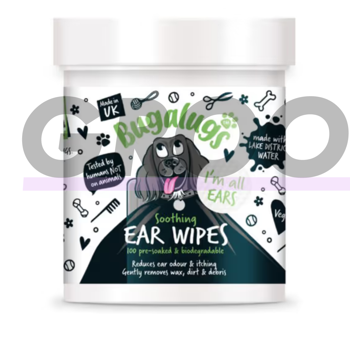 Bugalugs Soothing Ear Wipes 100шт. - биоразлагаемые тампоны для чистки ушей собак Bugalugs Soothing Ear Wipes 100шт. - биоразлагаемые тампоны для чистки ушей собак