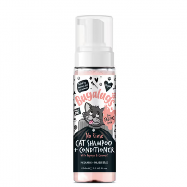 Bugalugs Papaya & Coconut 2in1 No Rinse Cat Shampoo 200ml - nenuplaunamas kačių šampūnas ir kondicionierius
