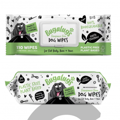 Bugalugs Fragrance Free dog Wipes 110 vnt. - Biologiškai suyrančios drėgnos servetėlės šunims be kvapiklių. Bugalugs Fragrance Free dog Wipes 110 vnt. - Biologiškai suyrančios drėgnos servetėlės šunims be kvapiklių.