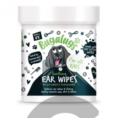 Bugalugs Soothing Ear Wipes 100шт. - биоразлагаемые тампоны для чистки ушей собак Bugalugs Soothing Ear Wipes 100шт. - биоразлагаемые тампоны для чистки ушей собак