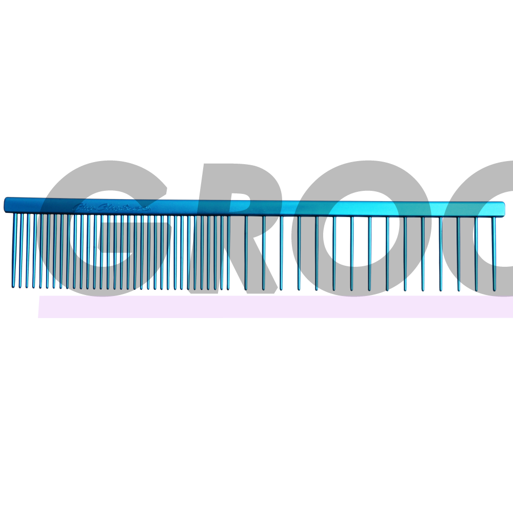 Chris Christensen Fine/X-Coarse Comb 19cm - profesionalios metalinės šukos su mišriais atstumais tarp dantų 1