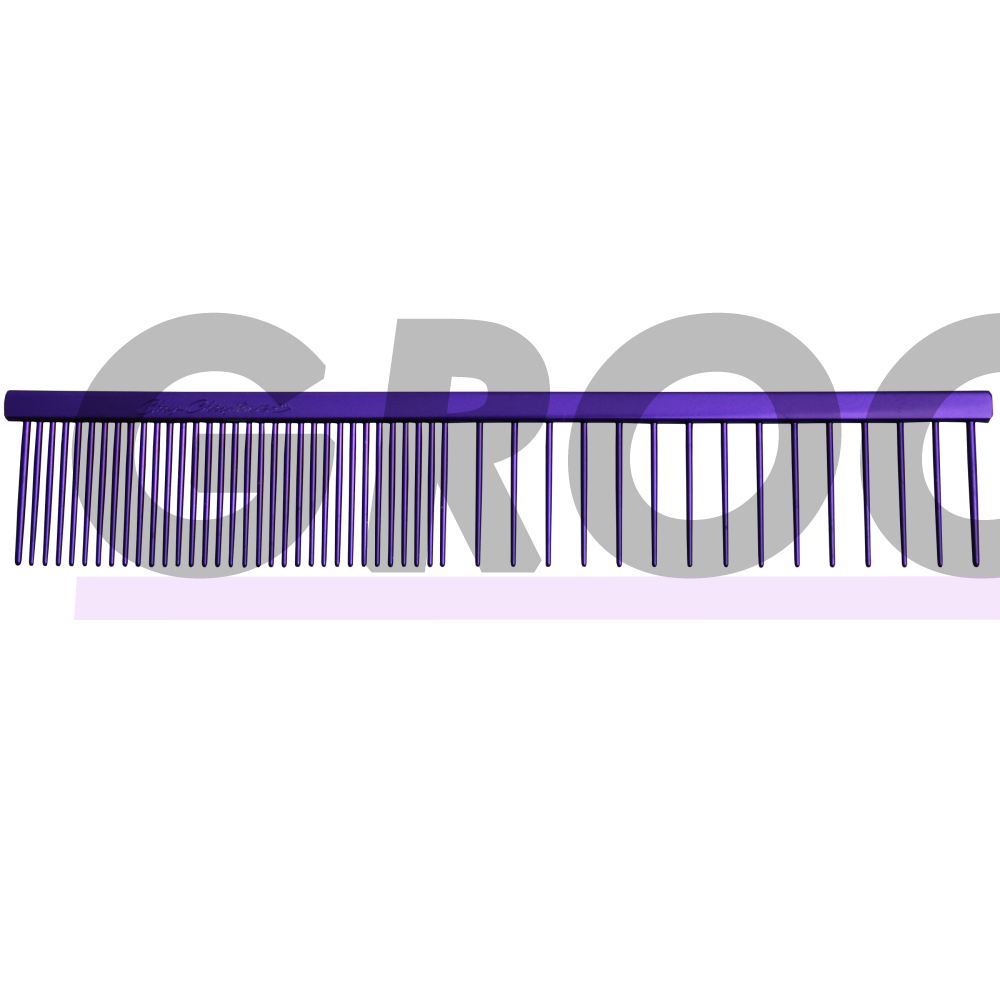 Chris Christensen Fine/X-Coarse Comb 19cm - profesionalios metalinės šukos su mišriais atstumais tarp dantų 2