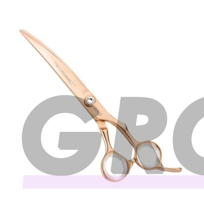 Chris Christensen Adalynn Rose Curved Scissors - profesionalios išlenktos žirklės iš japoniško plieno su titano danga 6