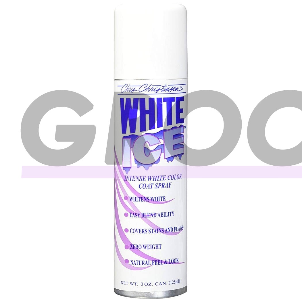 Chris Christensen White Ice Spray - purškiklis, kuris paryškina baltą kailio spalvą ir maskuoja spalvos pasikeitimą bei dėmes Chris Christensen White Ice Spray - purškiklis, kuris paryškina baltą kailio spalvą ir maskuoja spalvos pasikeitimą bei dėmes