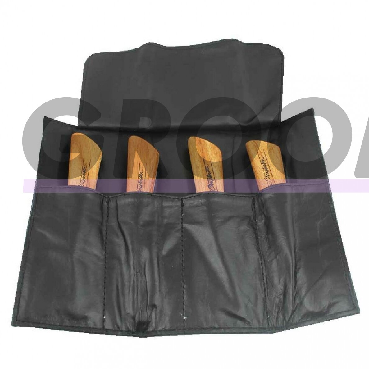 Chris Christensen Leather Stripping Knife Roll - odinis dėklas, 4 skirių dėklas. 1