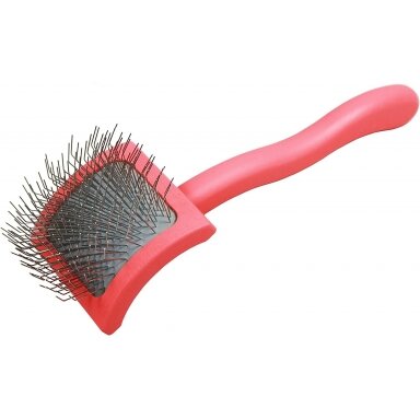 Chris Christensen Baby G Tiny Coral Slicker Brush - Mažas šepetys pudeliamas su ilgais ir stipriais dygliais, koralinės spalvos