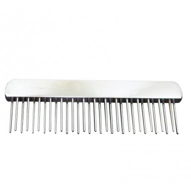 Chris Christensen Buttercomb 011 Staggered Tooth 6"(15cm) - metalinės šukos su dviem eilėmis dantų, skirtos susipainiojimams iššukuoti