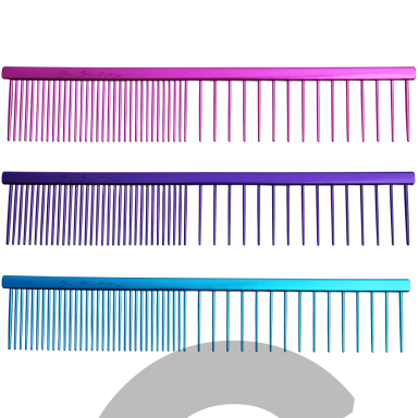 Chris Christensen Fine/X-Coarse Comb 19cm - profesionalios metalinės šukos su mišriais atstumais tarp dantų